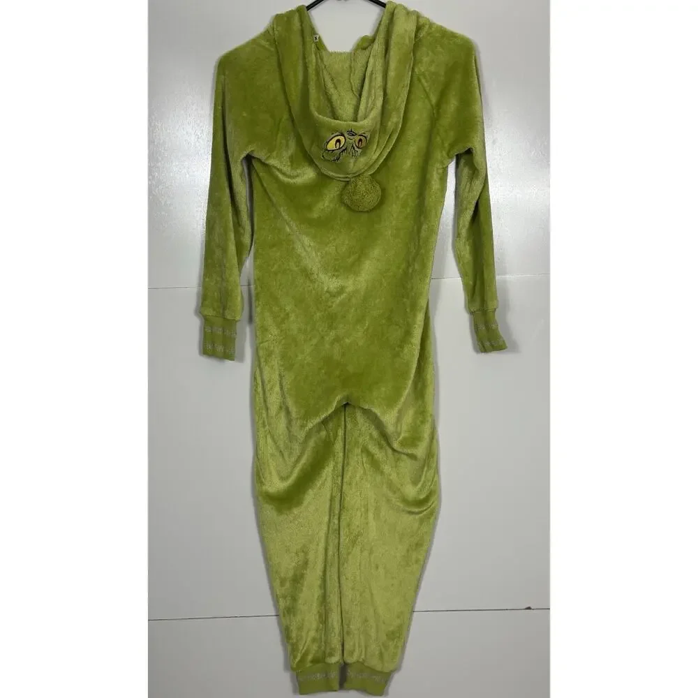 Justice Sleep The Grinch One Piece Green Pajamas Christmas Costume Youth M 10‎